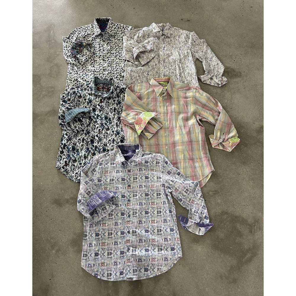 Robert Graham Shirt Mens Large Designer Flip Cuff Button Down Lot